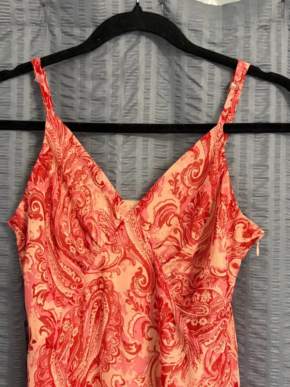 Dress Forum Los Angeles Coral Pink Paisley Maxi Dress Small - Picture 2 of 11